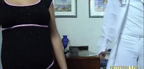  Pregnant teen gets pleasured at the doctor
